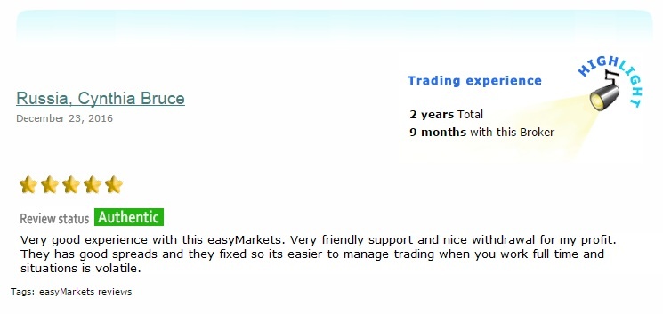 easyMarkets reputation