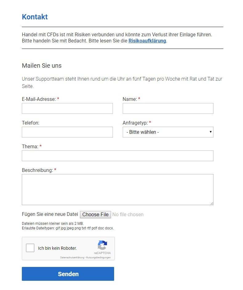 markets.com kundendienst