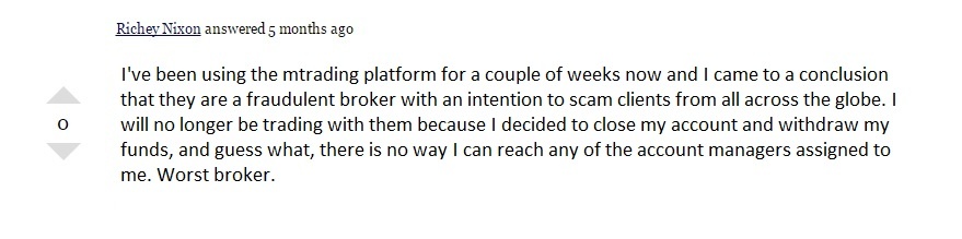 MTrading client review