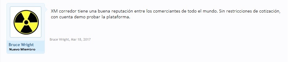 Comentario del cliente de XM