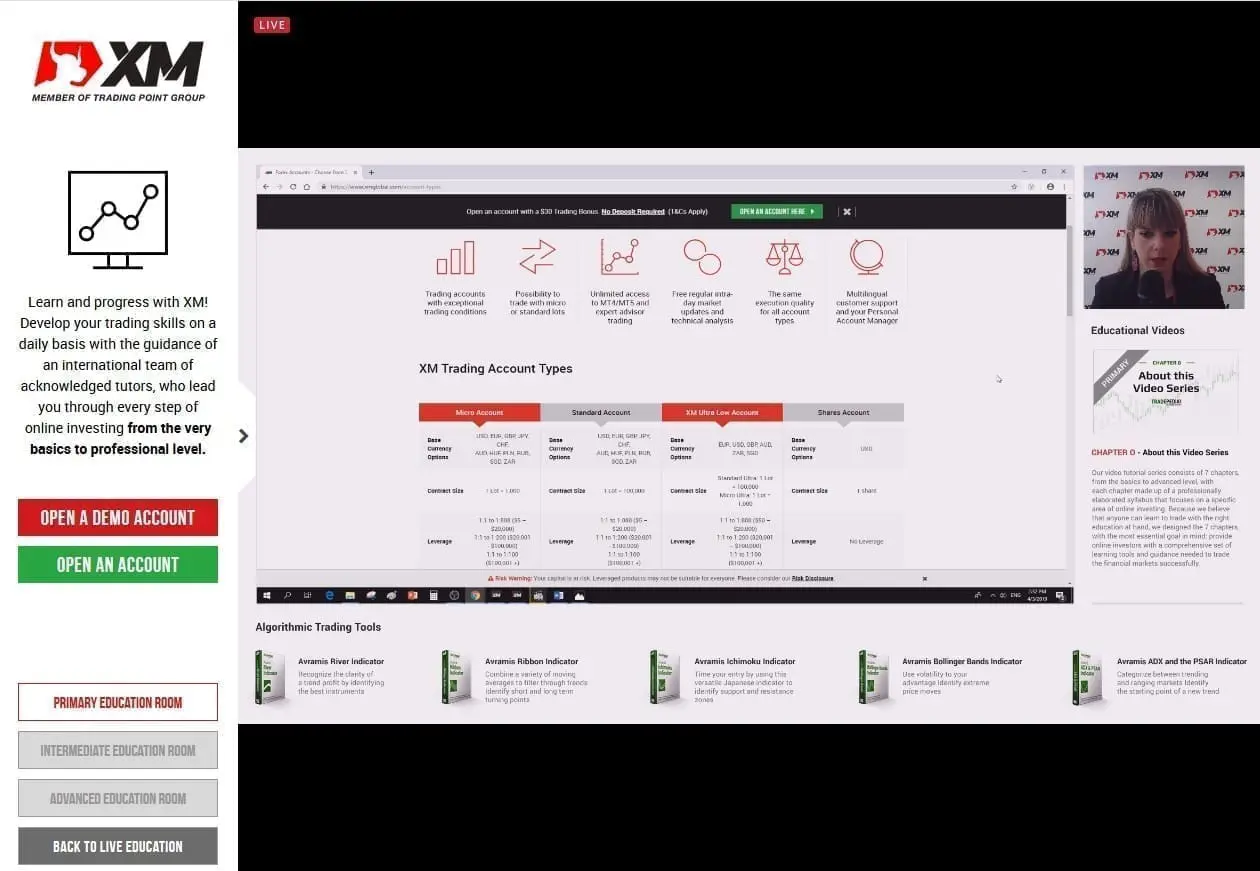 XM primary education room live
