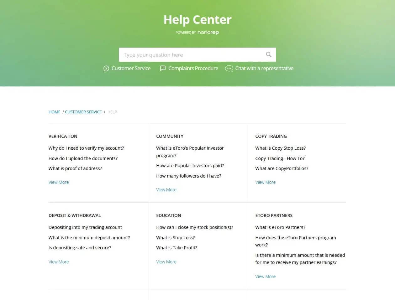 eToro Help Center