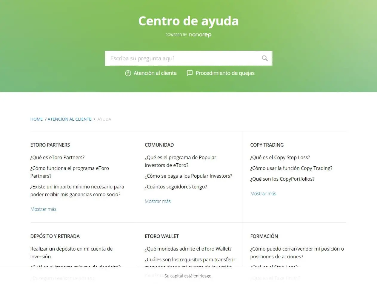 Centro de ayuda de eToro