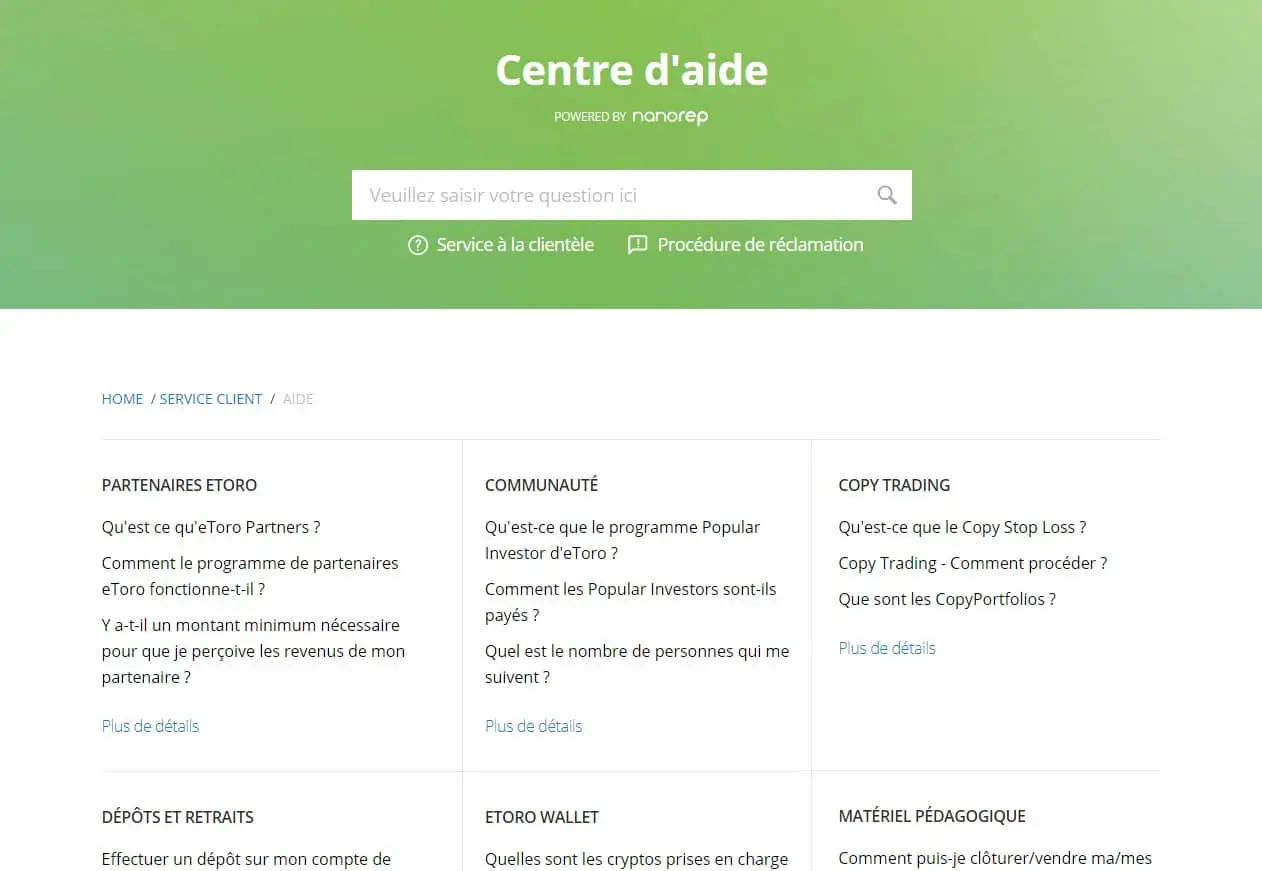 eToro Centre d'aide