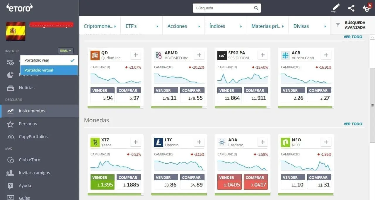 ¿Cómo acceder a la cuenta de demostración de eToro?