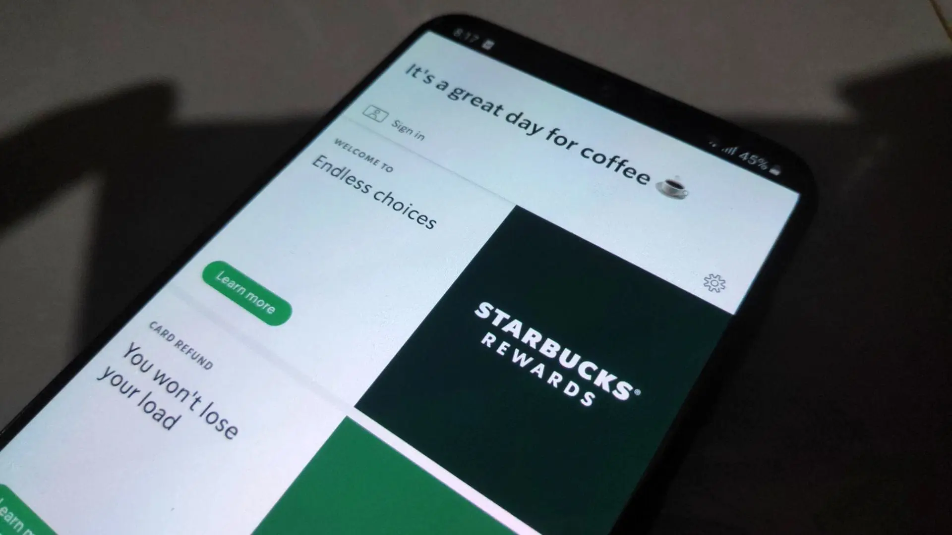 Starbucks mobile app